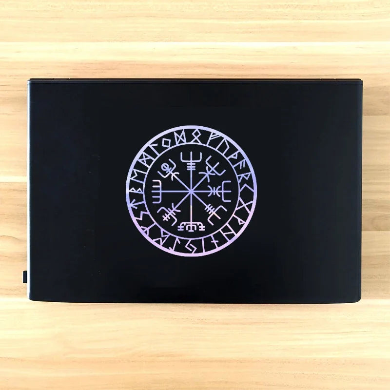 Viking Protection Runes Vegvisir Compass Talisman Red Vinyl Decal | Car and Laptop Decorative Sticker