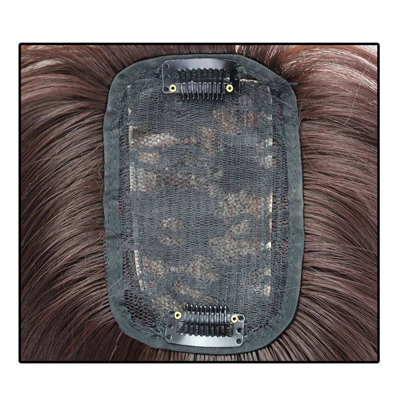 25cm Wig Piece Straight Hair Toppers Hairpiece Anti-Slip Clip In Women Bangs