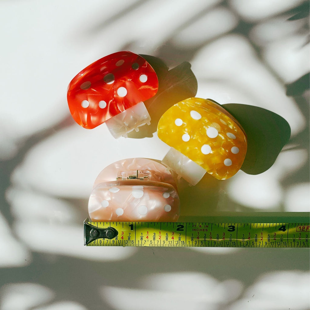 Set of 3 Velvet Claws Mini Mushroom Hair Clips
