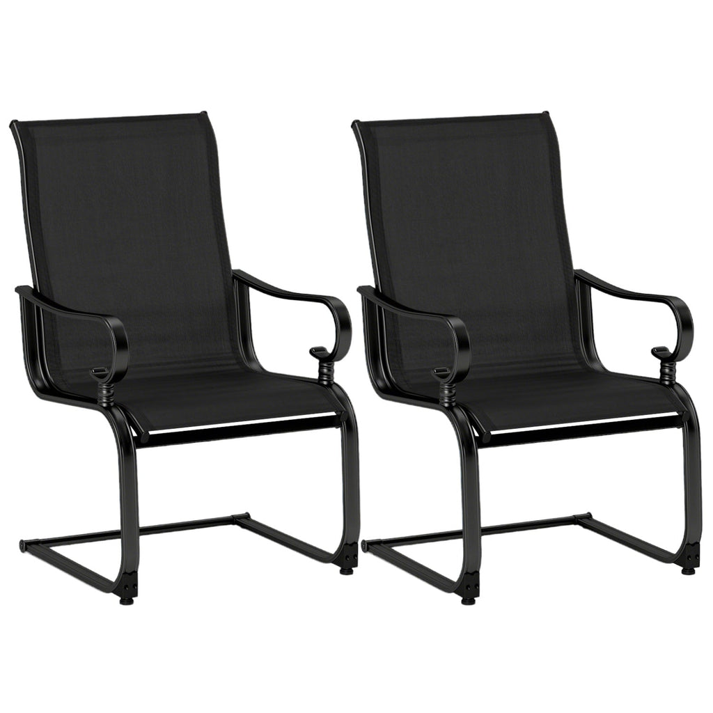 Set of 2 Patio Chairs with Quick-drying and Breathable Fabric for Backyard