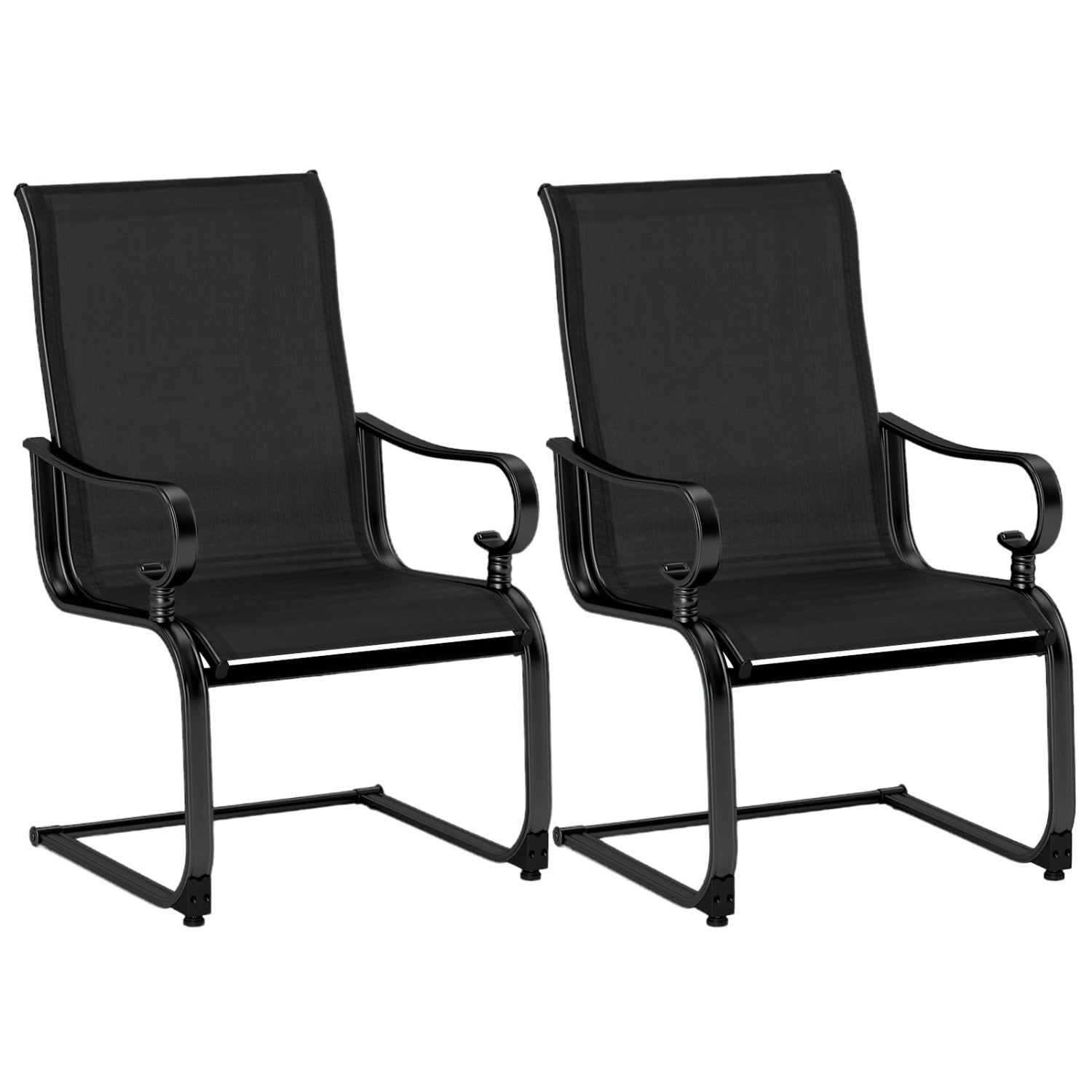 Set of 2 Patio Chairs with Quick-drying and Breathable Fabric for Backyard