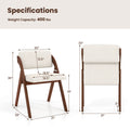 Set of 4 Folding Kitchen Dining Chairs with Rubber Wood Legs
