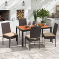 Patio Rattan Dining Chairs Set of 4 with Cushions