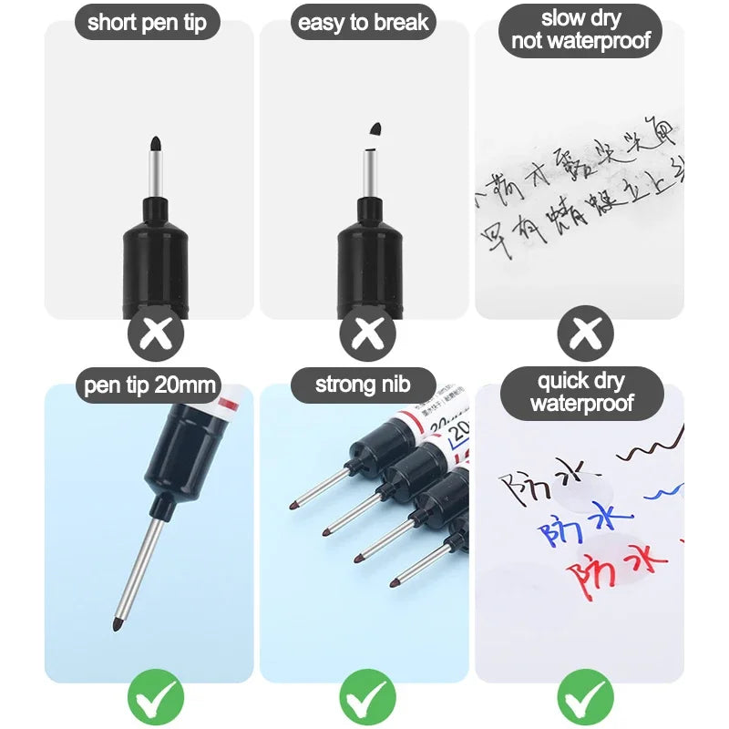 20mm Long Nib Markers for Deep Hole Marking | BSIDE Multi-Purpose Pen Set
