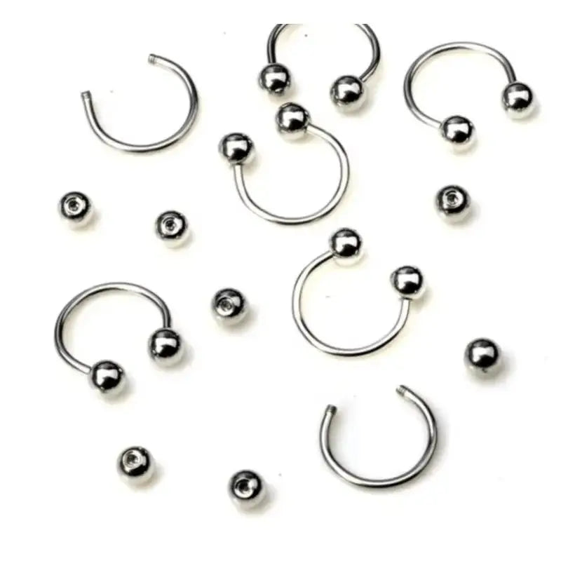 90/45 Pcs Mixed Styles Stainless Steel Eyebrow Navel Belly Lip Tongue Nose Piercing Bar Ring Labret Barbell Tunnel Body Jewelry