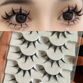 Anime-Inspired False Eyelashes, 5 Pairs Cartoon Eye Faux Lashes, Dramatic Look Demon Style, Volumizing & Lengthening