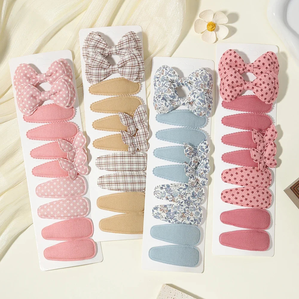 10PCS/Set New Fabric BB Hair Clip Girls' Teenagers' Children's Side Bangs Clip Girls' Party Daily Decoration Hair Accessories