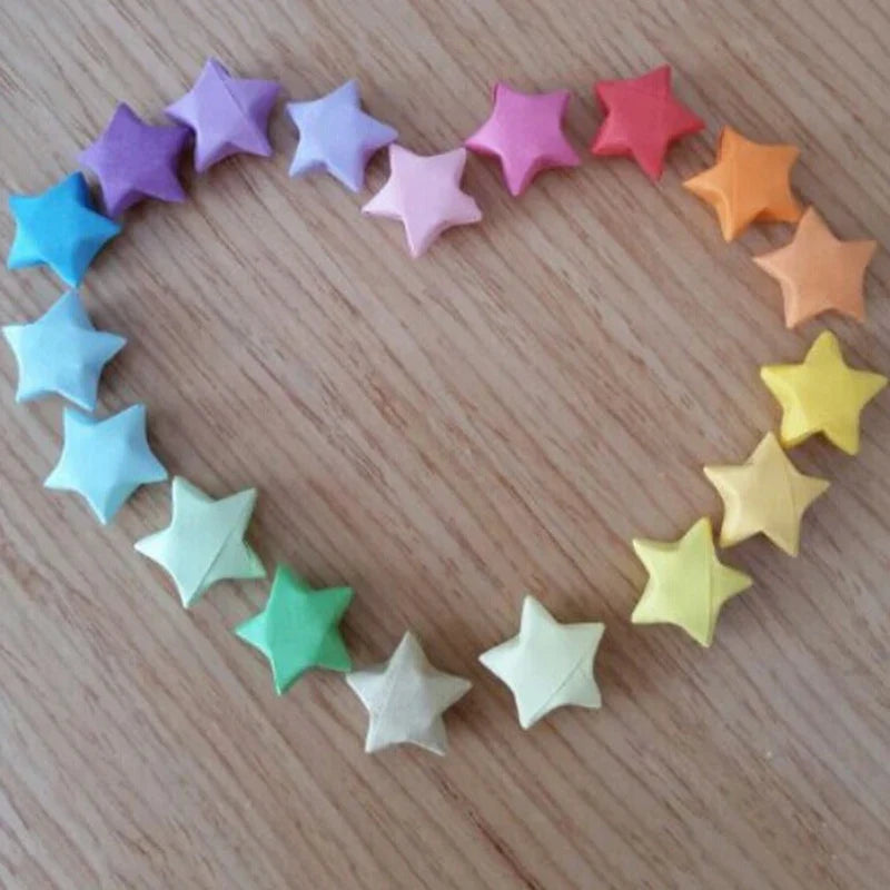 Origami Lucky Star Paper Strips Kit | DIY Folding Craft for Wishing Star Decorations