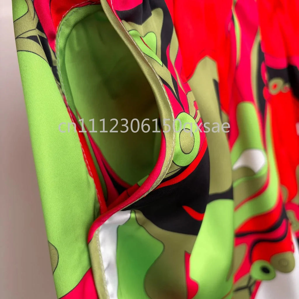 Luxury Red Silk Strap Top & Shorts Set