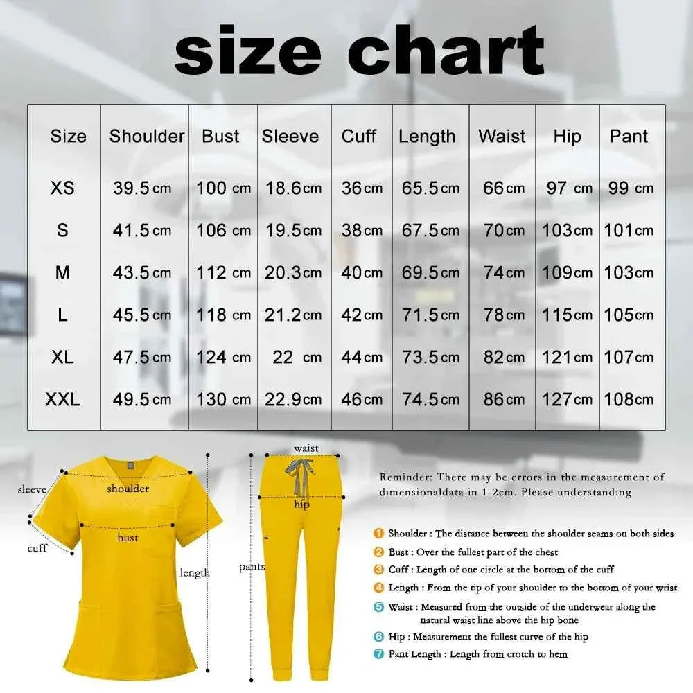 Unisex V-Neck Scrub Set with Jogger Pants