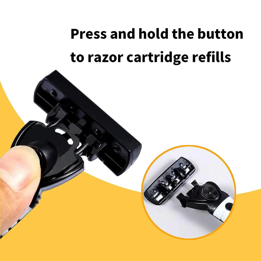 Men's Manual Shaver with 3-Layer Stainless Steel Razor Blades, Compact Shaver with Scratch Resistance, Precision Shaving