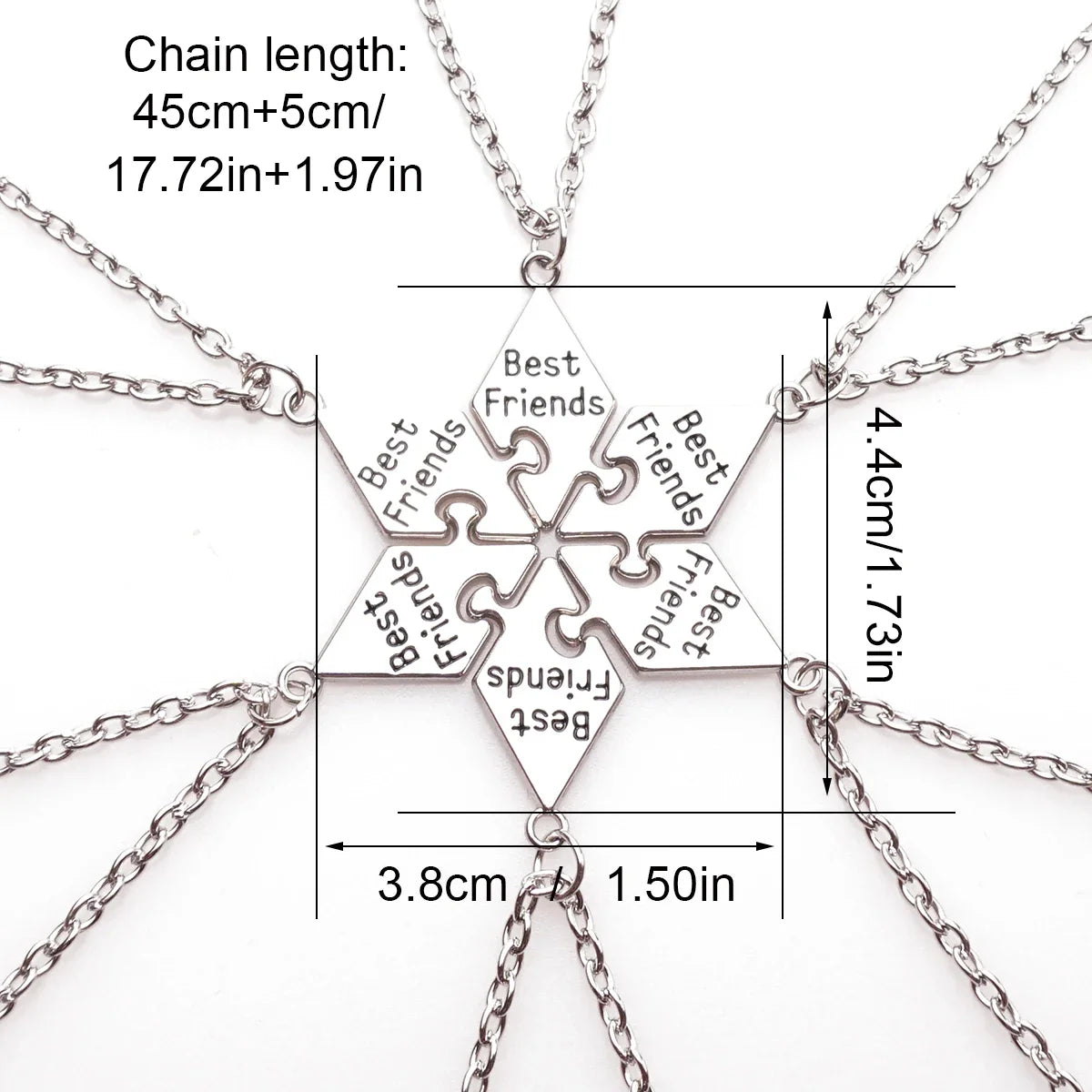 6 Pcs/Set Best Friend Pendant Necklace Set | Friendship Jewelry Gift