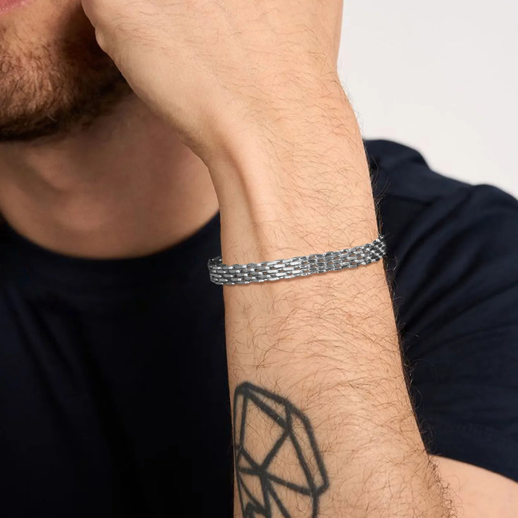 Stainless Steel Mesh Link Chain Bracelet | Unisex Italian Chain Jewelry Gift