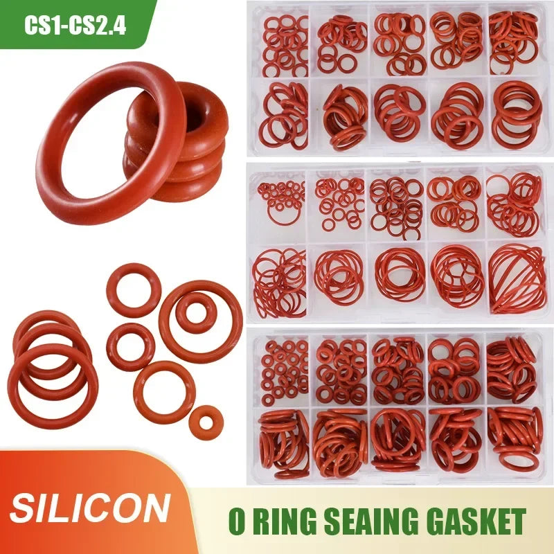 Red Silicone O-Ring Sealing Gasket | Food Grade VMQ Rubber Washer for Cooker