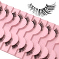 Clear Band Half False Eyelashes Natural Wispy Faux Mink Lashes Lightweight Reusable Comfortable Eye Lash for Daily Beauty Makeup