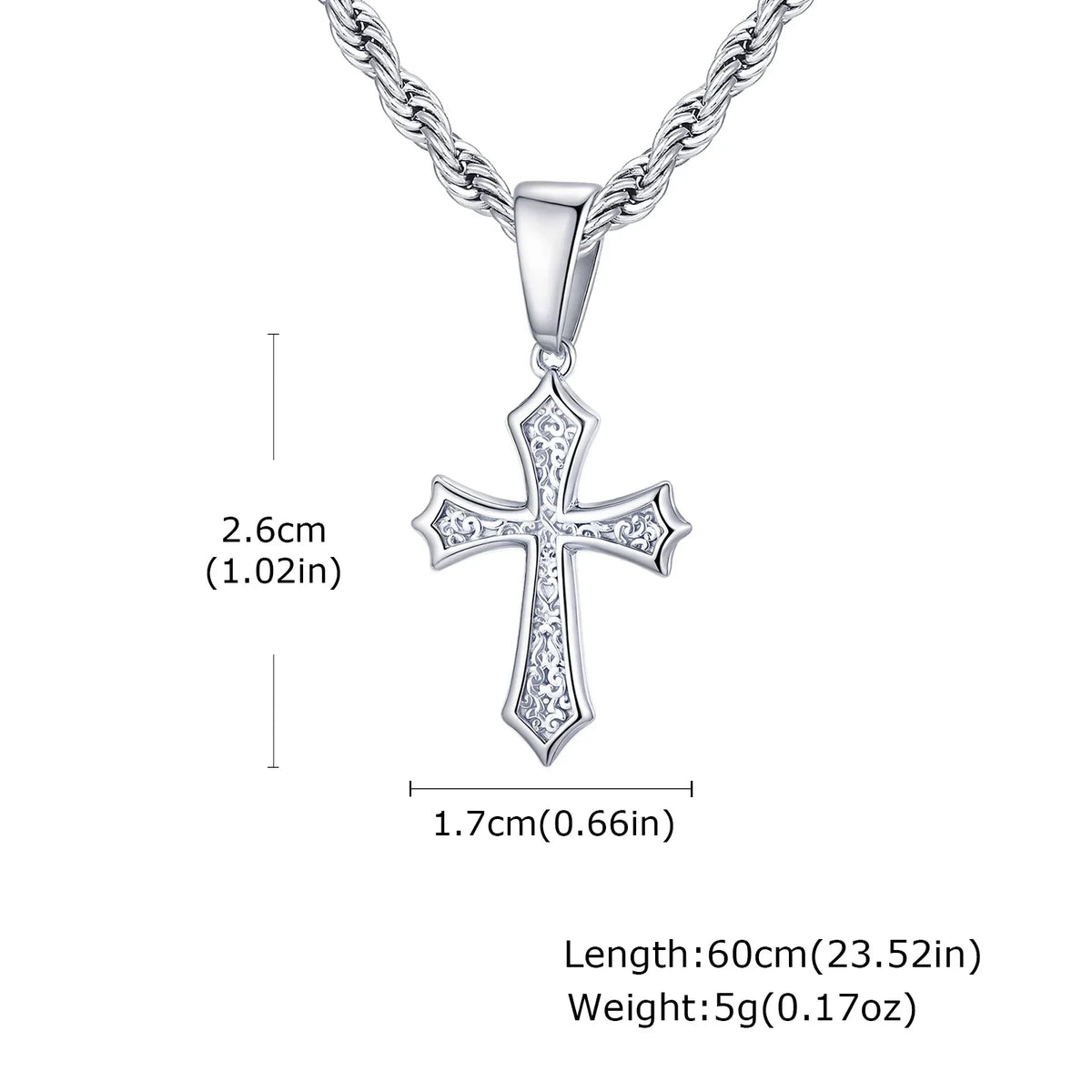 Hip Hop Cross Necklace for Men Women | Stainless Steel Chic Cross Pendant Christian Jewelry