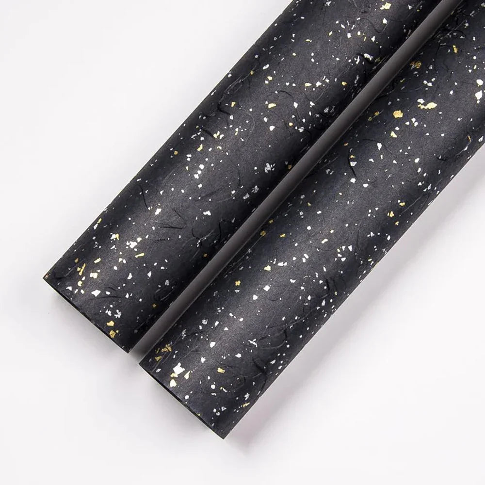 23.6 Inch Floral Wrap Set | DIY Bouquet Wrapping Paper with Gold and Silver Sparkle
