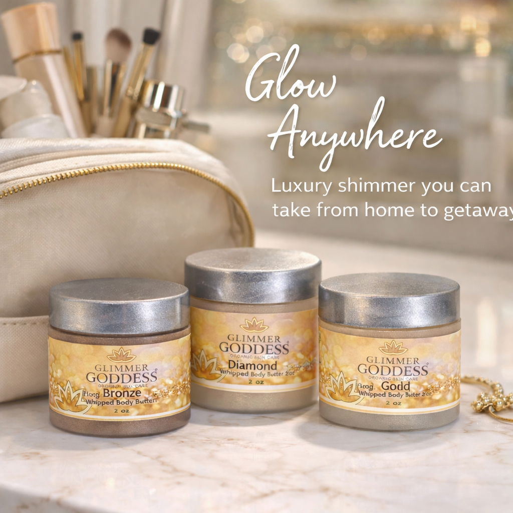 Organic Shimmering Body Butter Trio – 3 x 2 oz Travel Set