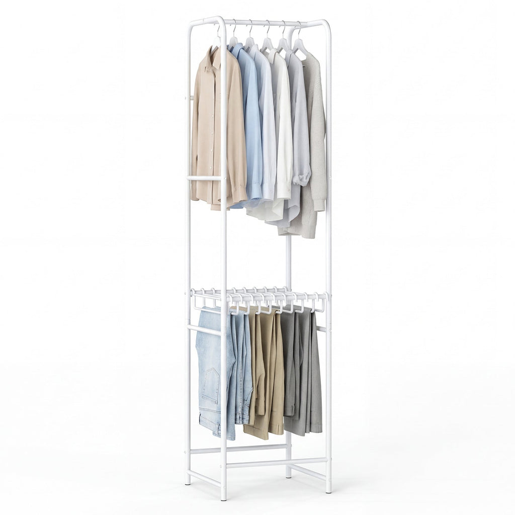 Slim Coat Rack Freestanding Garment Organizer with 8 Hanging Rods