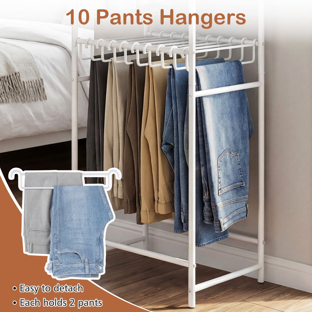 Slim Coat Rack Freestanding Garment Organizer with 8 Hanging Rods