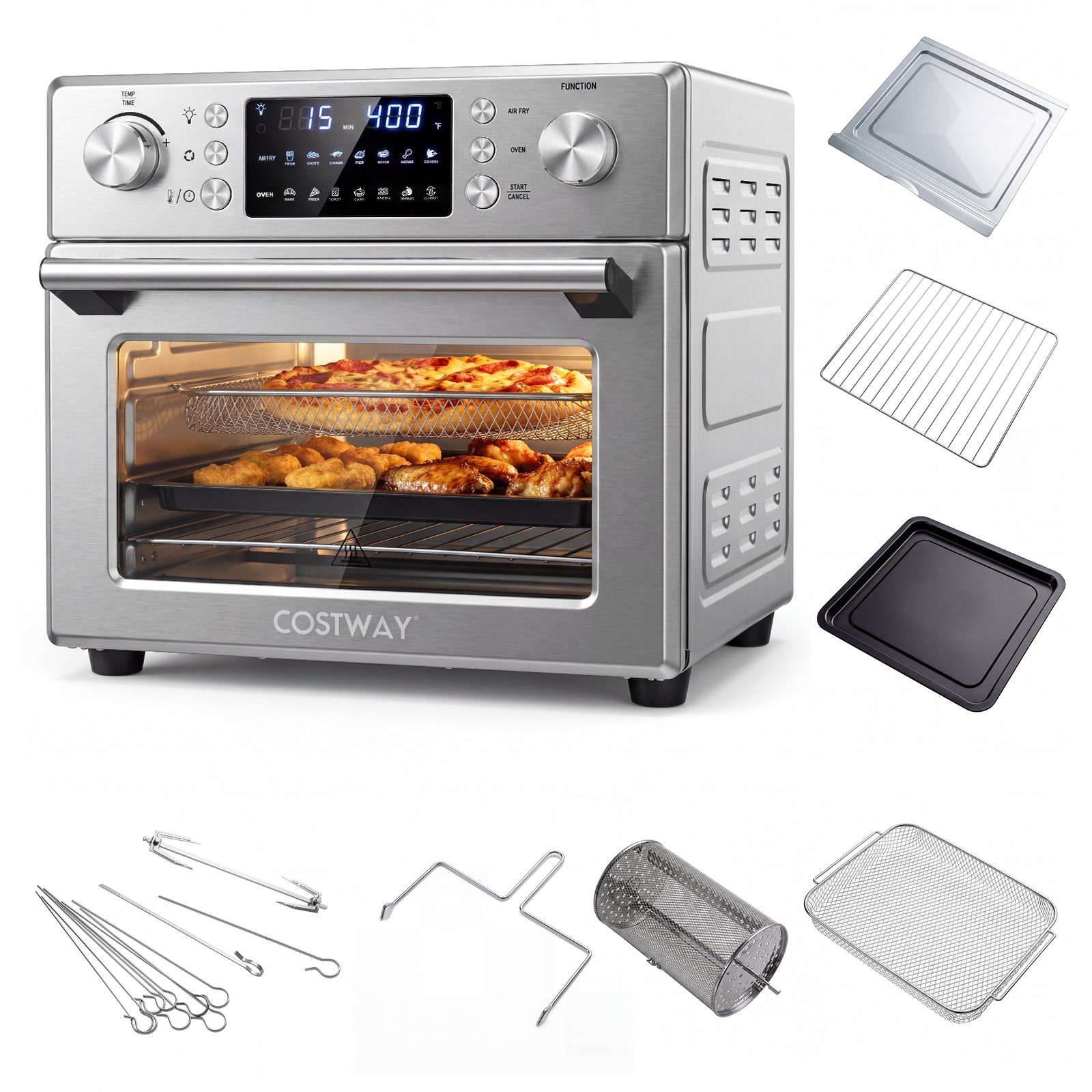 Stainless Steel Countertop Convection Oven with Bake-Silver