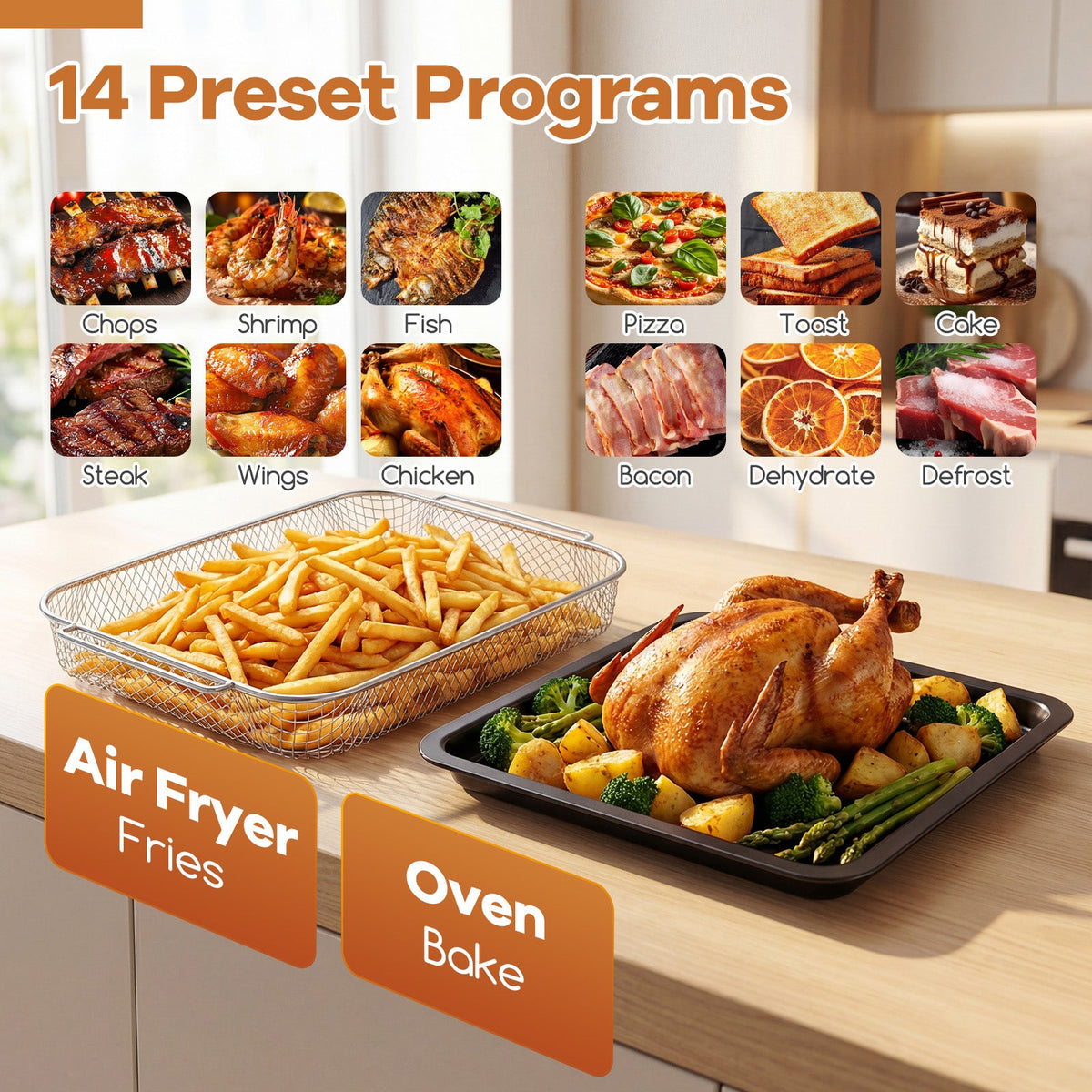Stainless Steel Countertop Convection Oven with Bake-Silver