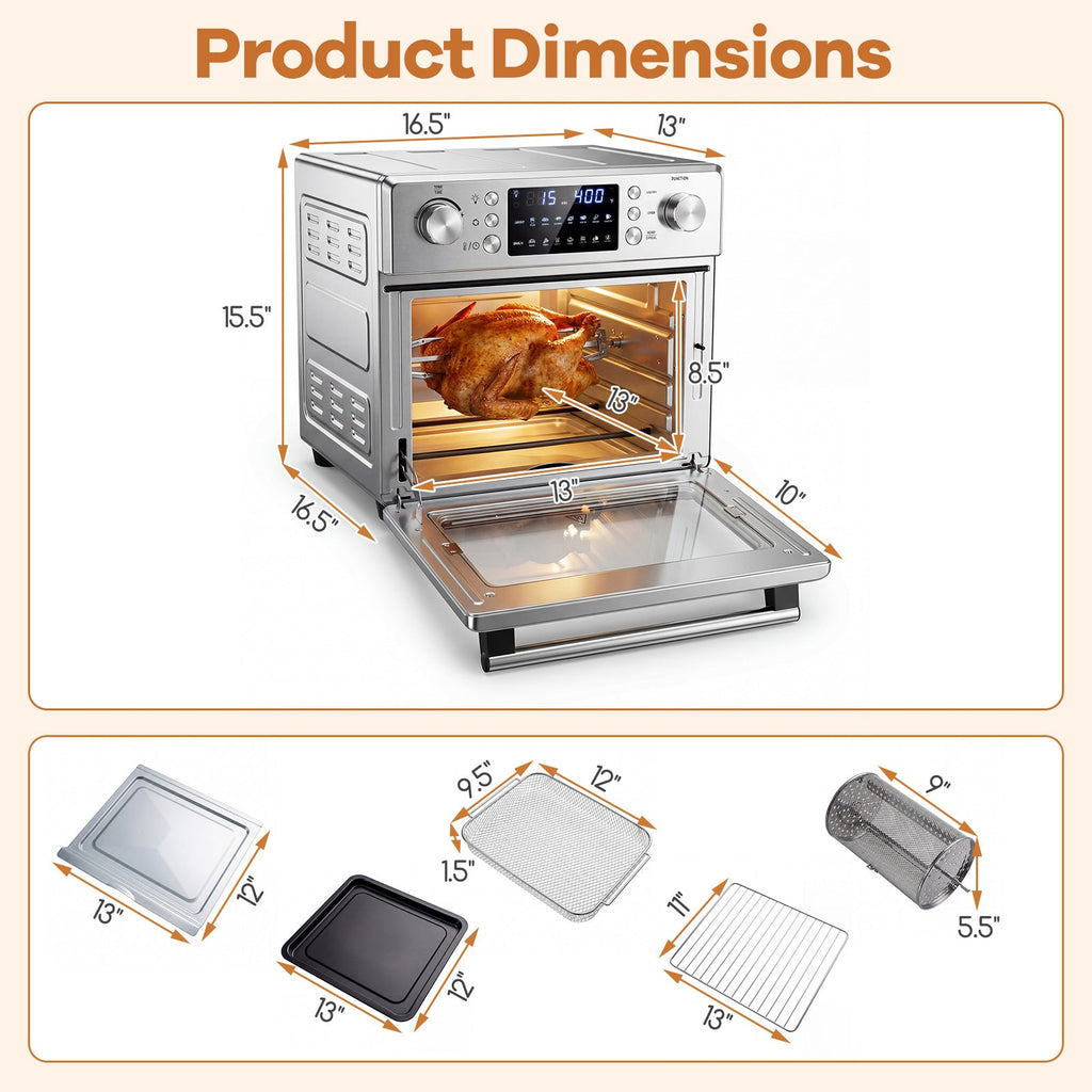 Stainless Steel Countertop Convection Oven with Bake-Silver