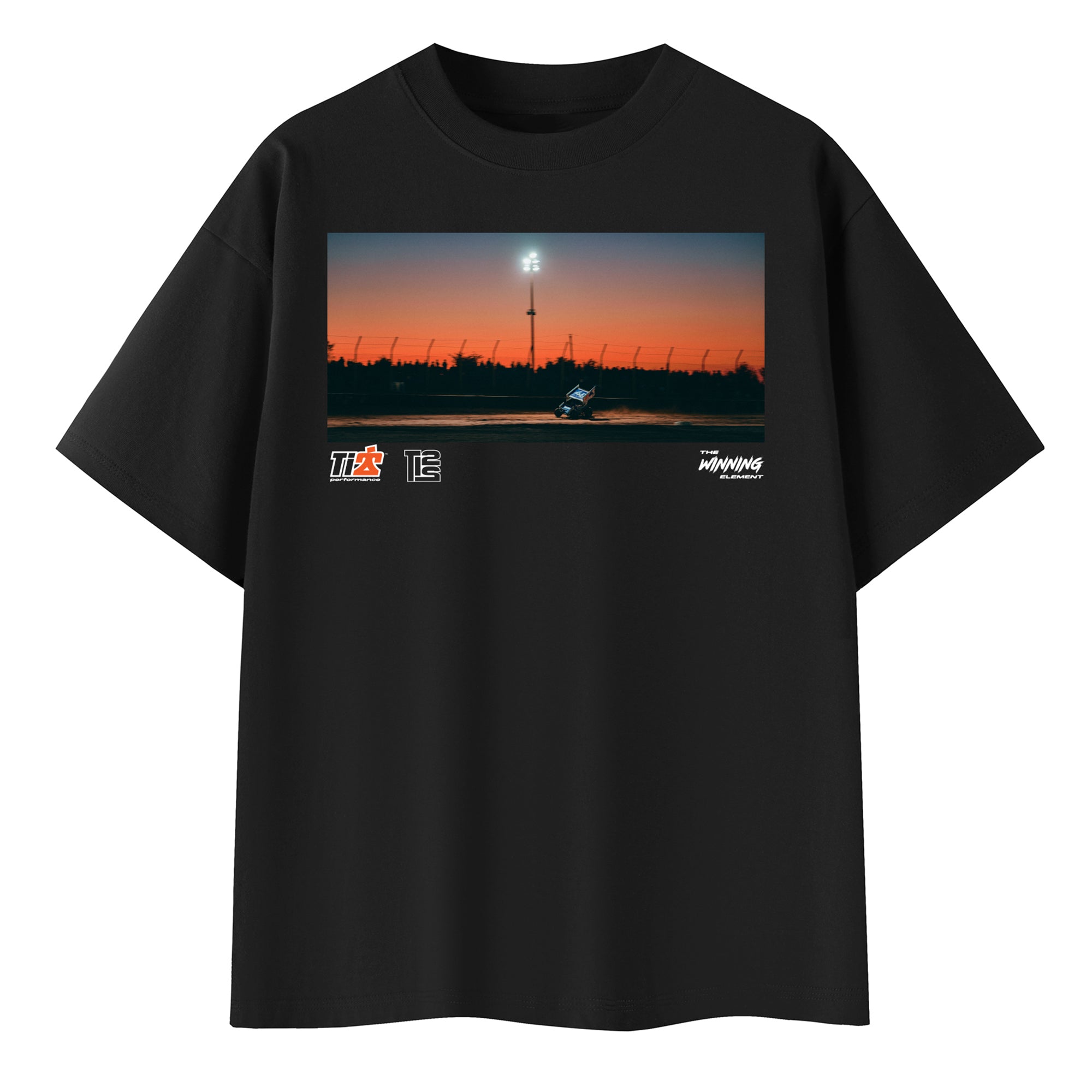 T-Shirt Sprint Car Front Black Medium - TIP9147M