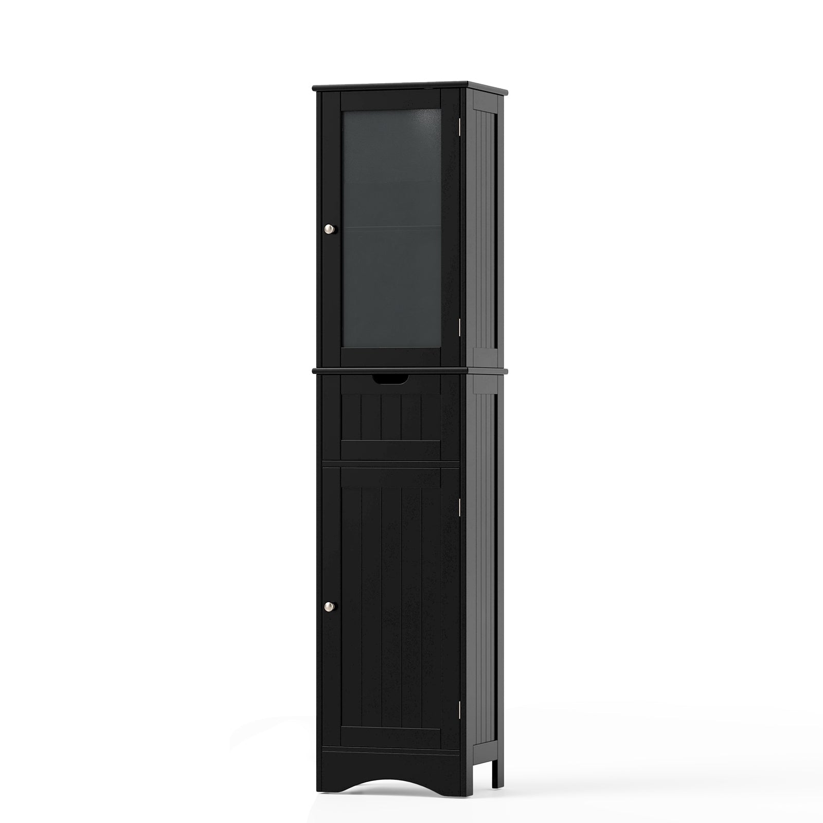 Tall Floor Storage Cabinet with 2 Doors and 1 Drawer for Bathroom
