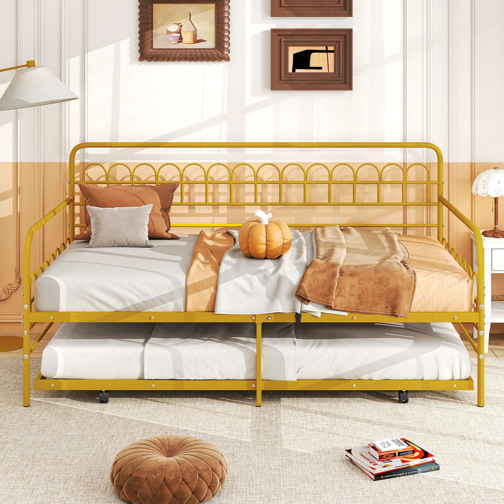 Twin Daybed with Curved Backrest and Armrests