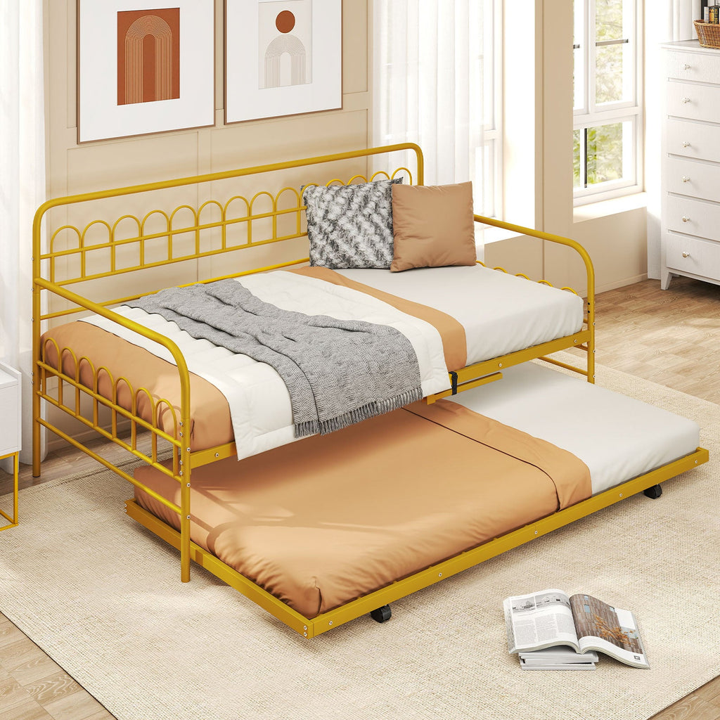 Twin Daybed with Curved Backrest and Armrests
