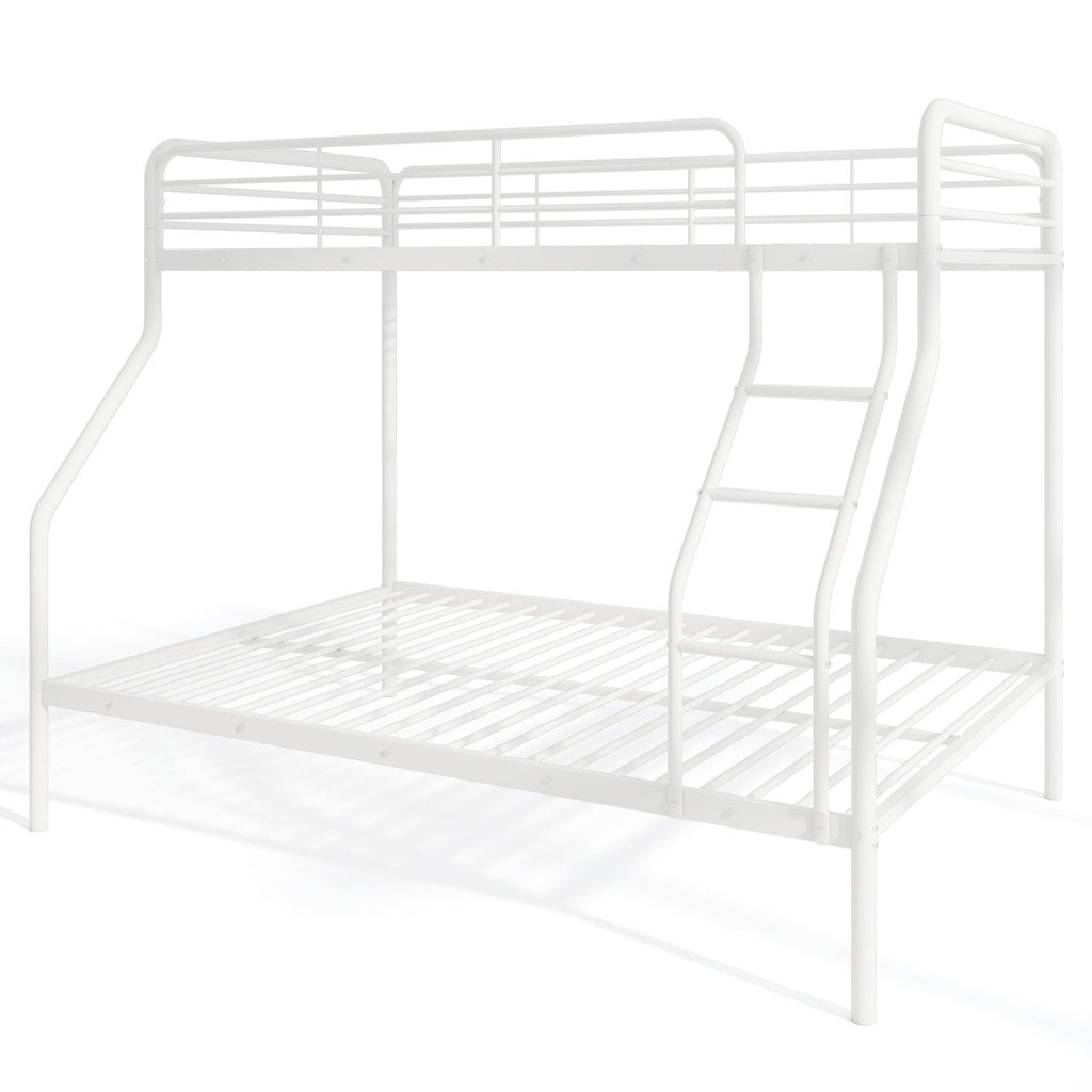 Twin Over Full Bunk Bed with Ladder and Full-length Guardrails
