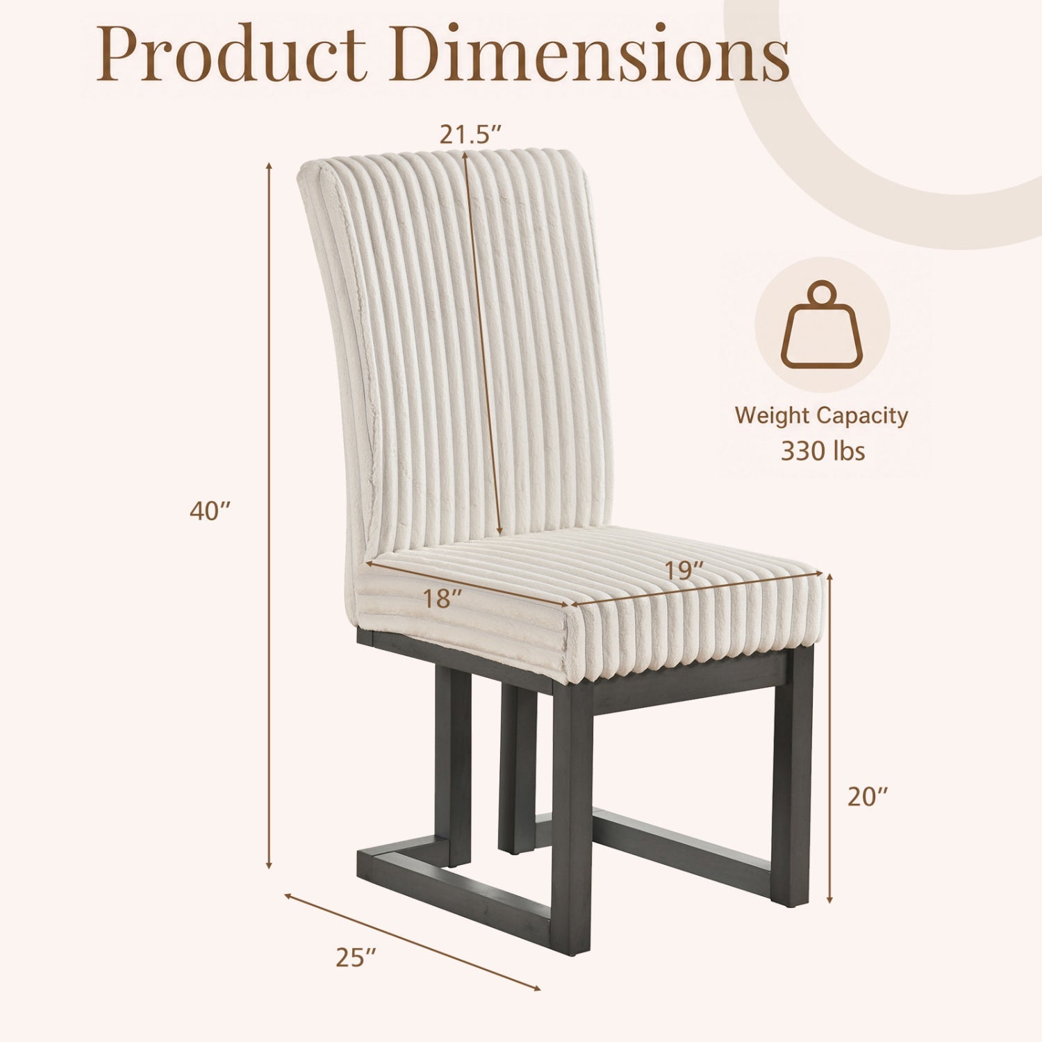Upholstered Dining Chairs Set of 4 with Rubber Wood Legs