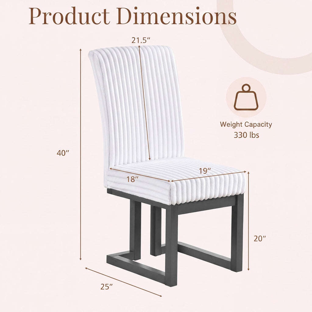 Upholstered Dining Chairs Set of 4 with Rubber Wood Legs