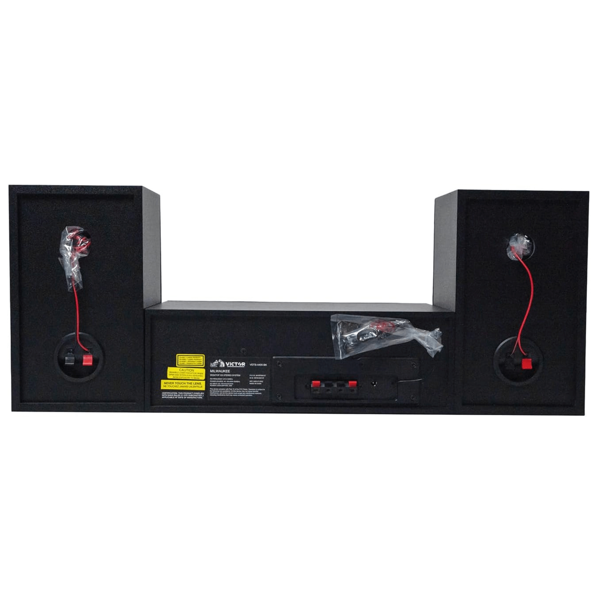 Victor Milwaukee 50W Desktop CD Stereo System w Bluetooth, CD Player & FM Radio