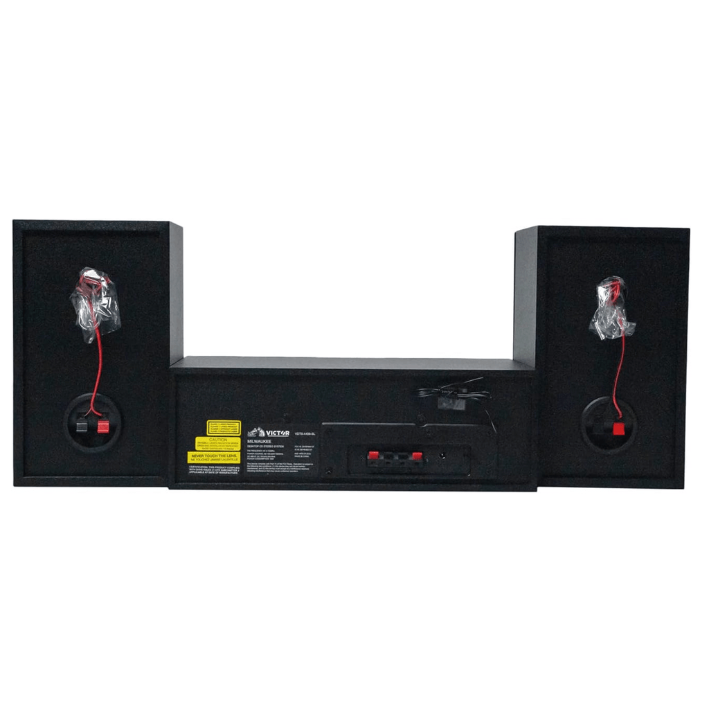 Victor Milwaukee 50W Desktop CD Stereo System w Bluetooth, CD Player & FM Radio