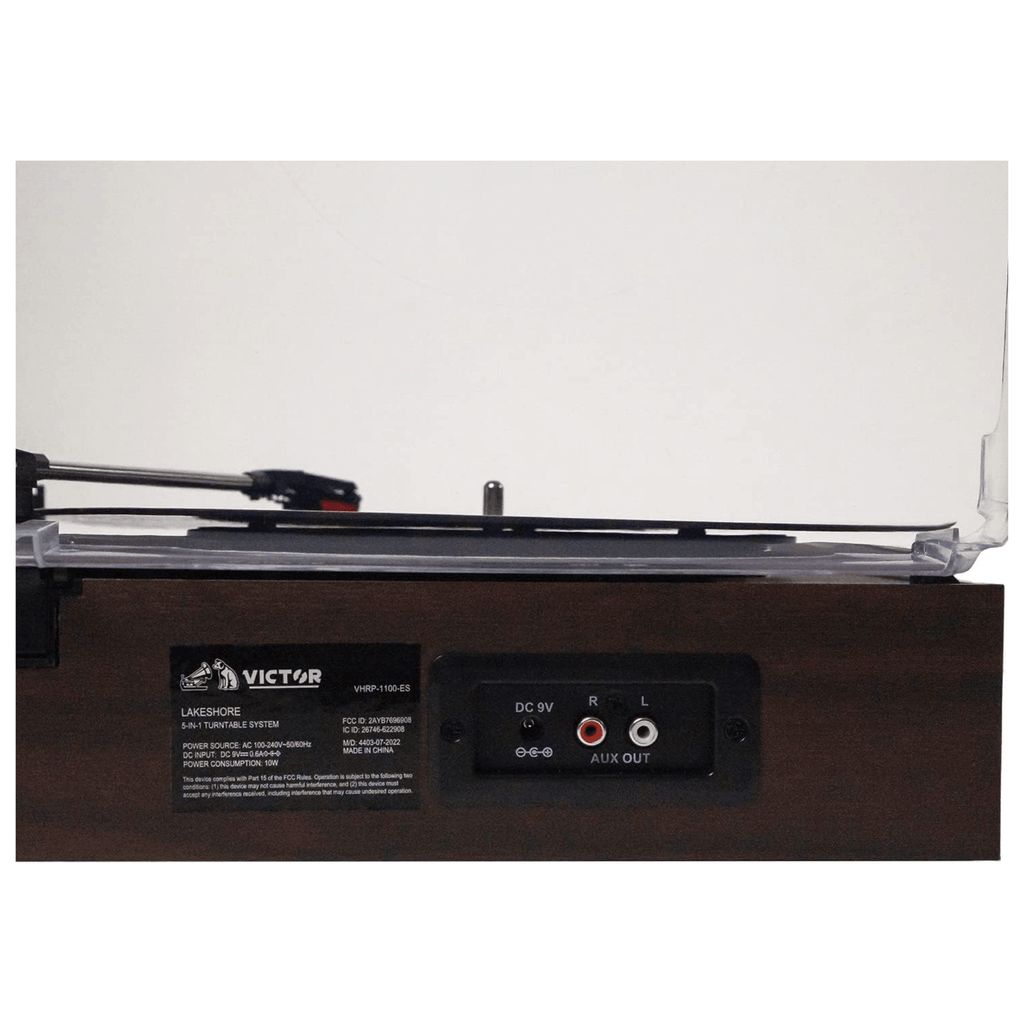 Victor Lakeshore 5-in-1 Hybrid Bluetooth Turntable System w USB and RCA Output