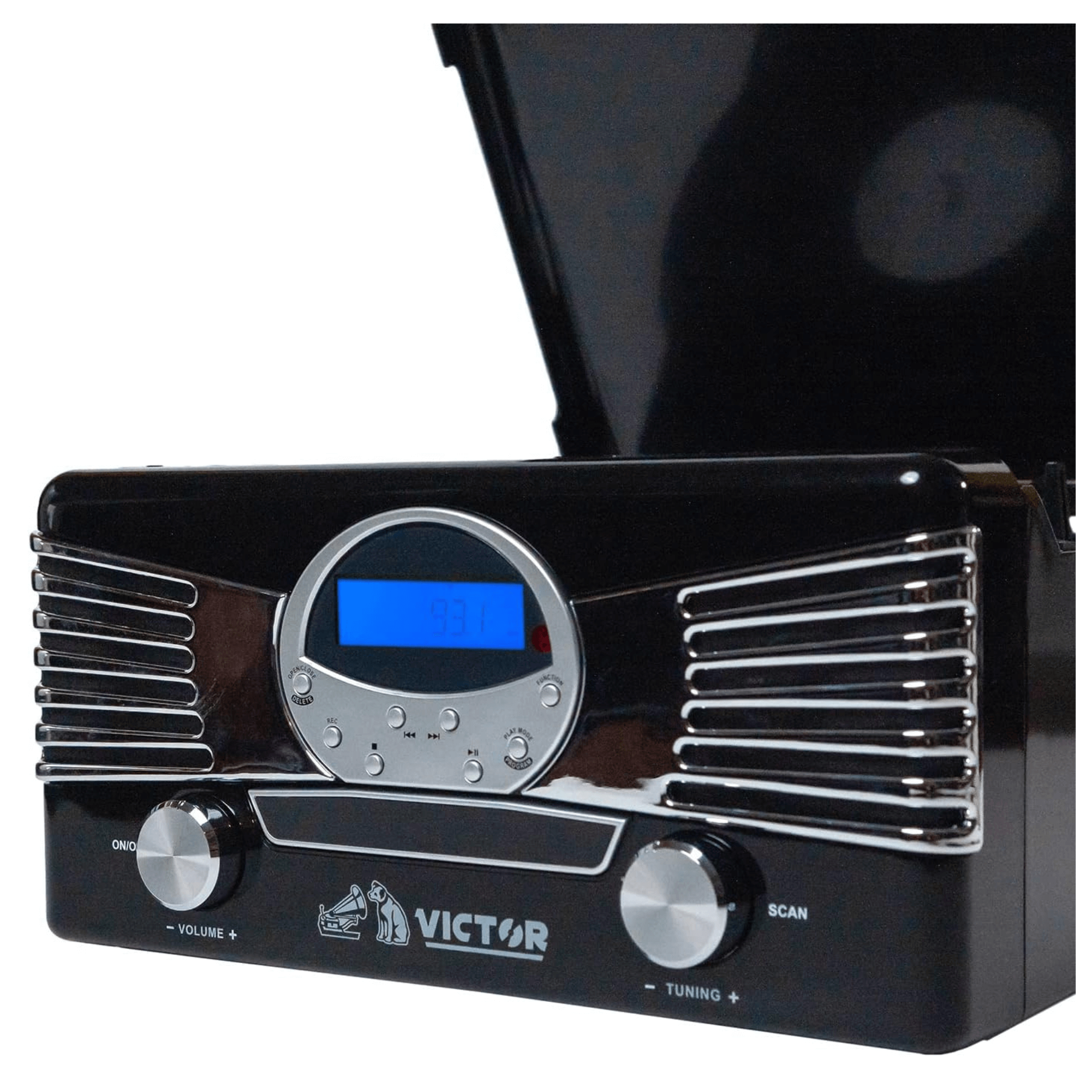 Victor Diner 7-in-1 Turntable Music Center with CD & MP3 Player and Bluetooth Function