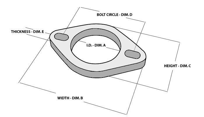 2-bolt Stainless Steel F lange (2.75in I.D.) Each - 1474S