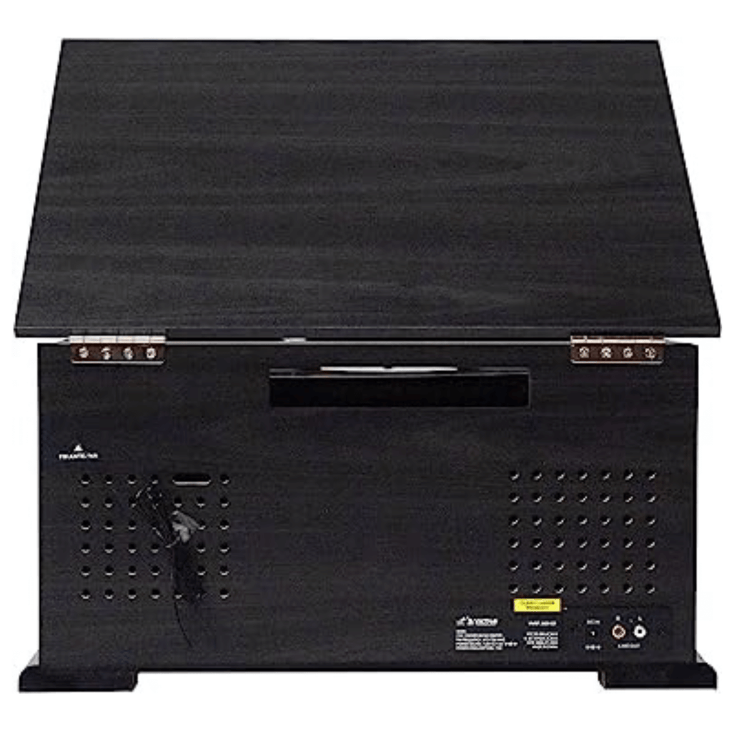 Victor State 7-in-1 Wood Music Center with 3-Speed Turntable and Dual Bluetooth