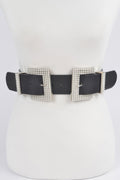 Two Faux Pearl Buckle Waist Belt