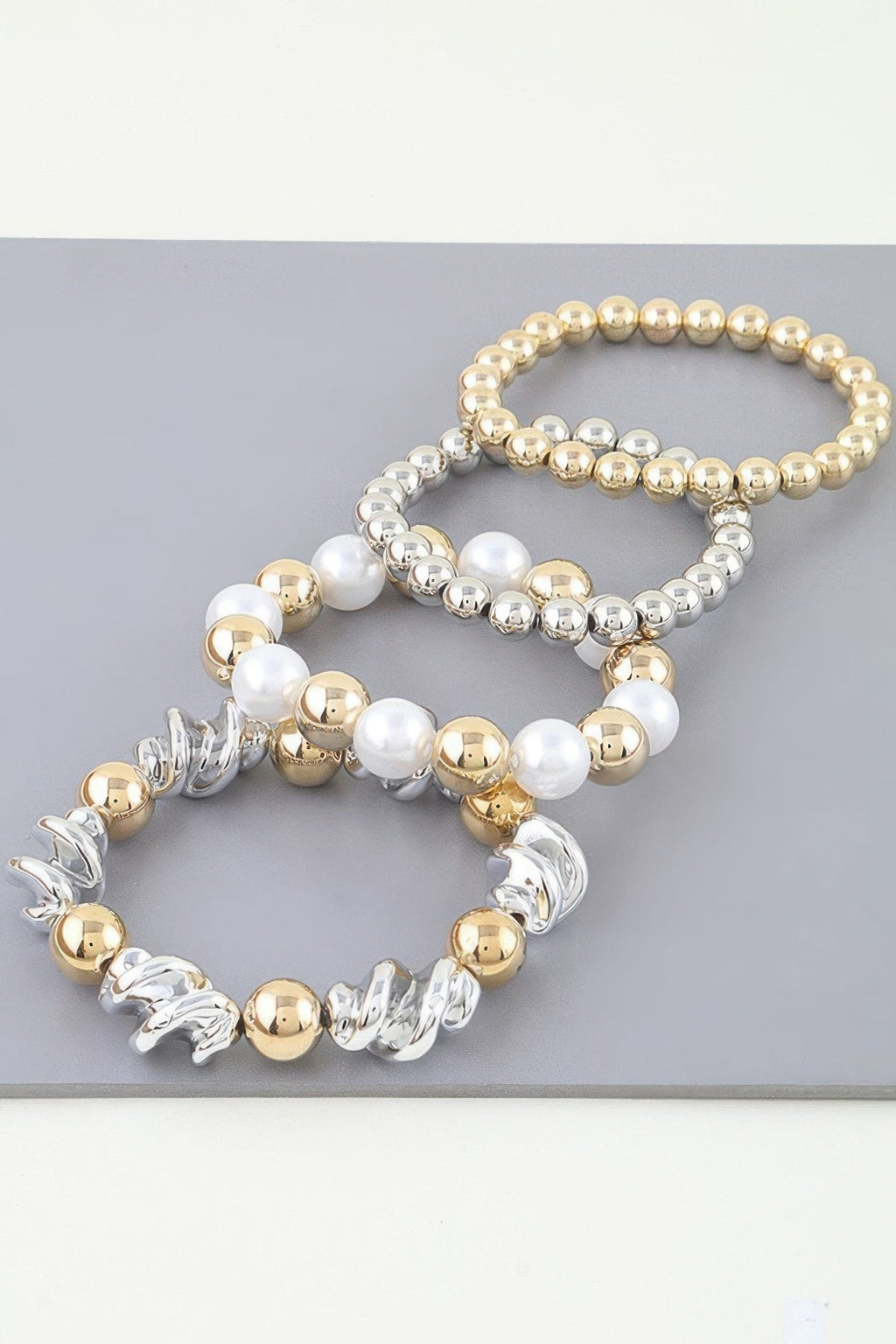 Two Toned Twist Beaded Bracelet