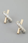 Two Toned Twisted X Earrings
