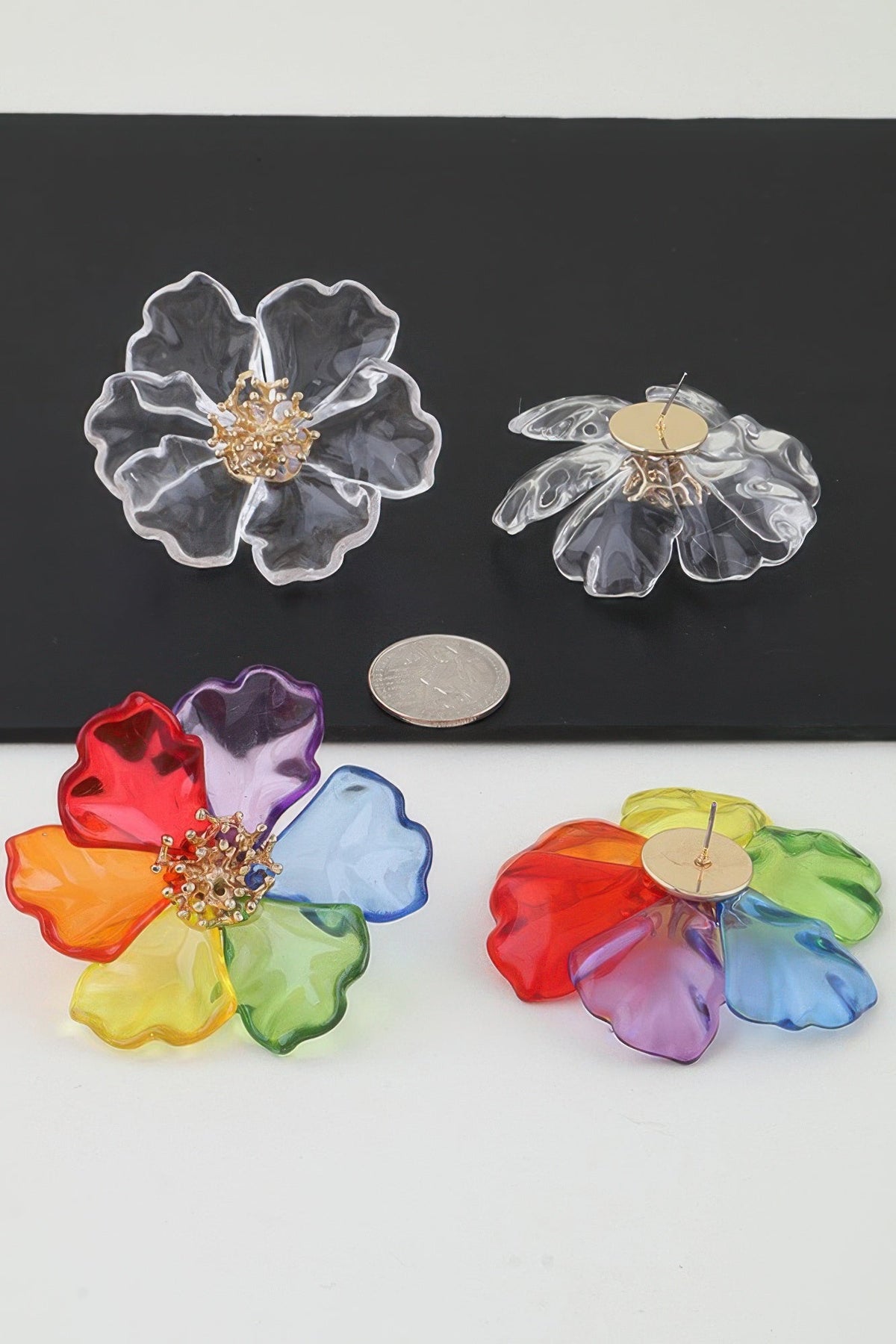 Transparent Blossom Flower Earrings
