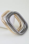 Triple Polished Cubic Cuff Bracelet