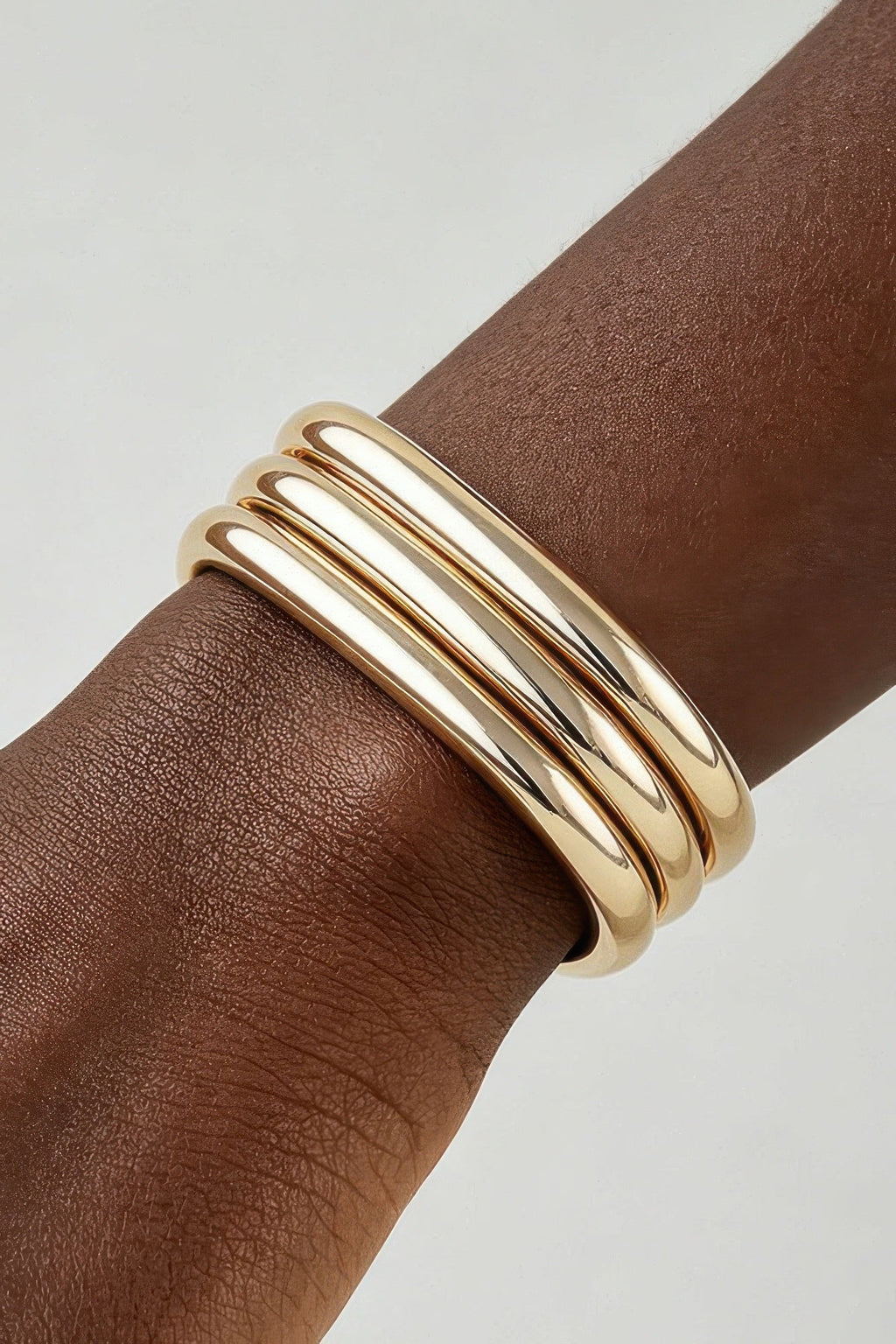 Triple Polished Cubic Cuff Bracelet