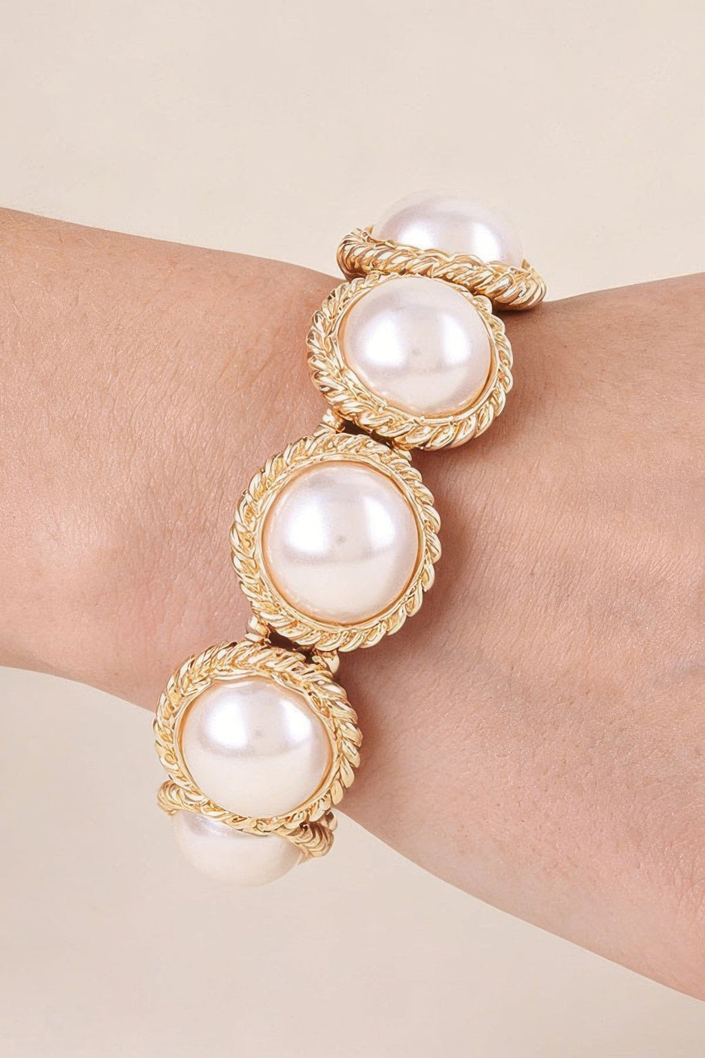 Weaved Pearl Stone Beaded Bracelet