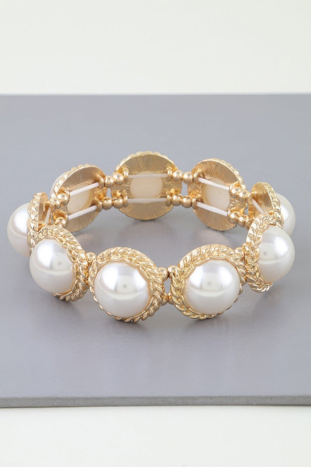 Weaved Pearl Stone Beaded Bracelet