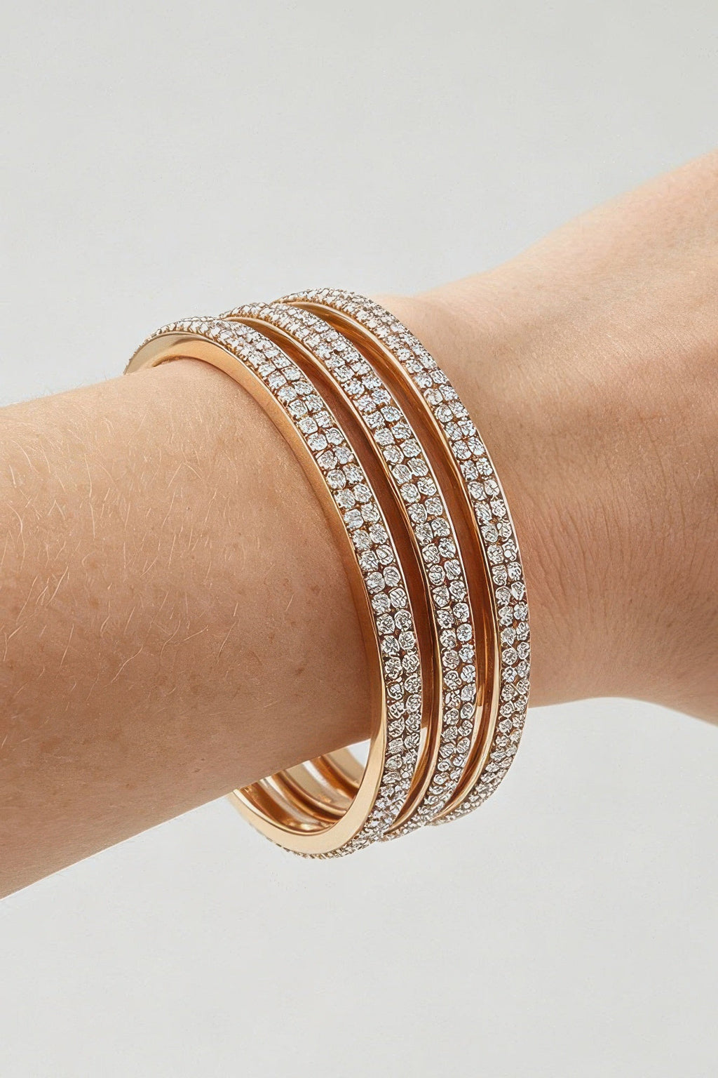 Triple Bejeweled Cuff Bracelet