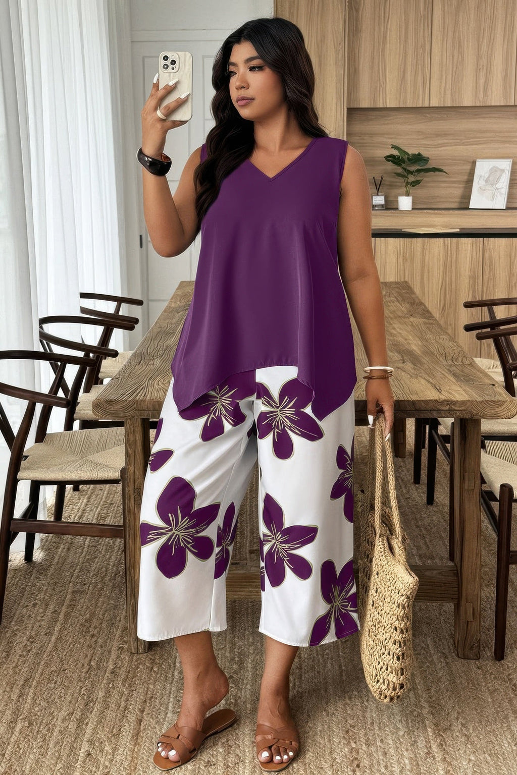Two Pieces Floral Patchwork Set